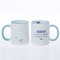 China -Lieferant 11oz Bunte Sublimation Becher Rand und farbenfrohe Keramik -Kaffeetasse bewältigen